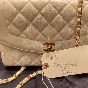 Chanel Quilted Caviar Meduim Diana Flap Bag